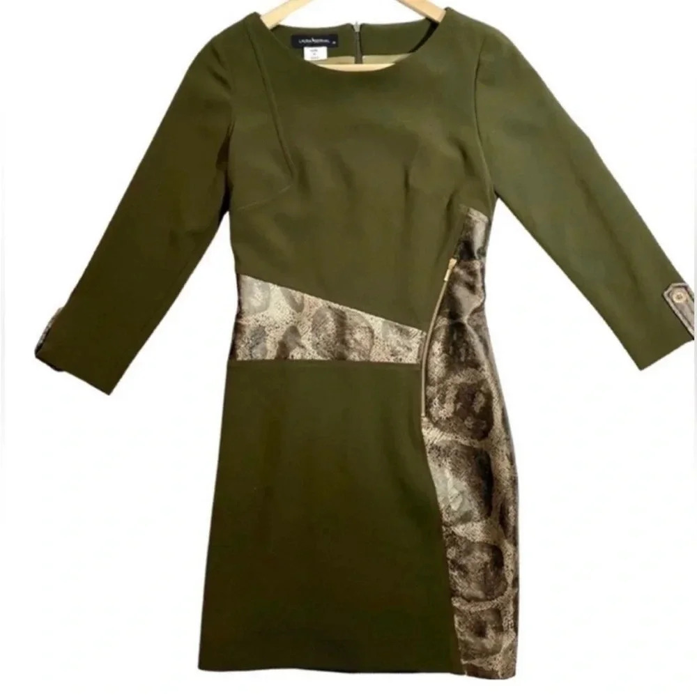 Laura Bernal Snakeskin Sheath Dress